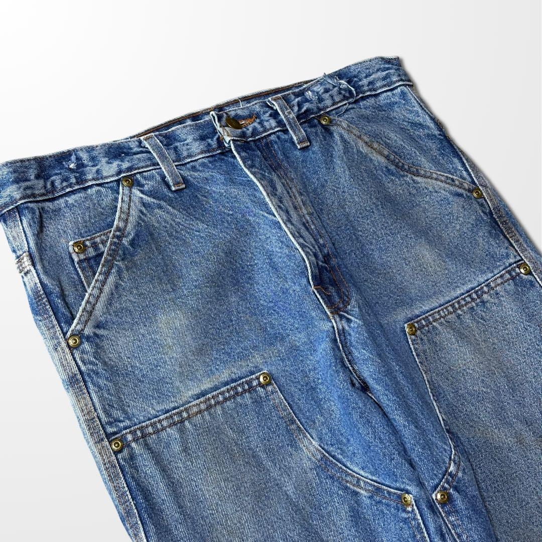 ダブルニー　W33　L32　デニム　ペインター　カーペンター　インディゴ　古着