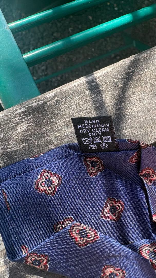 未使用　Teolia di Franco ネイビー シルクネクタイ イタリア製