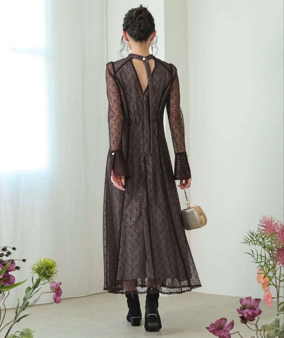 ANDRESD バックオープン ワンピース パーティー ドレス オケージョン