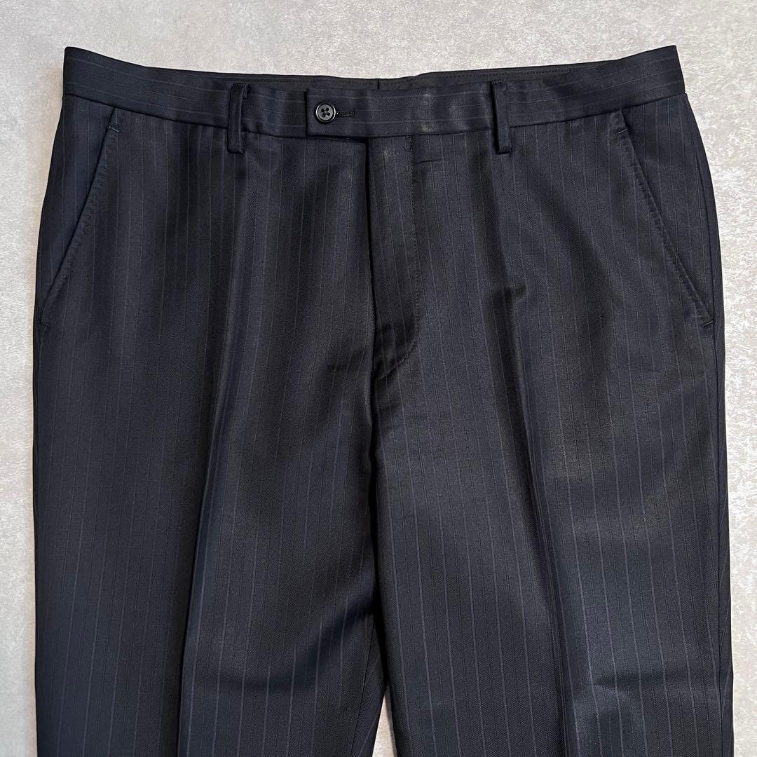 【美品】ポールスミス×ゼニア スーツセットアップ ネイビー ストライプ L2