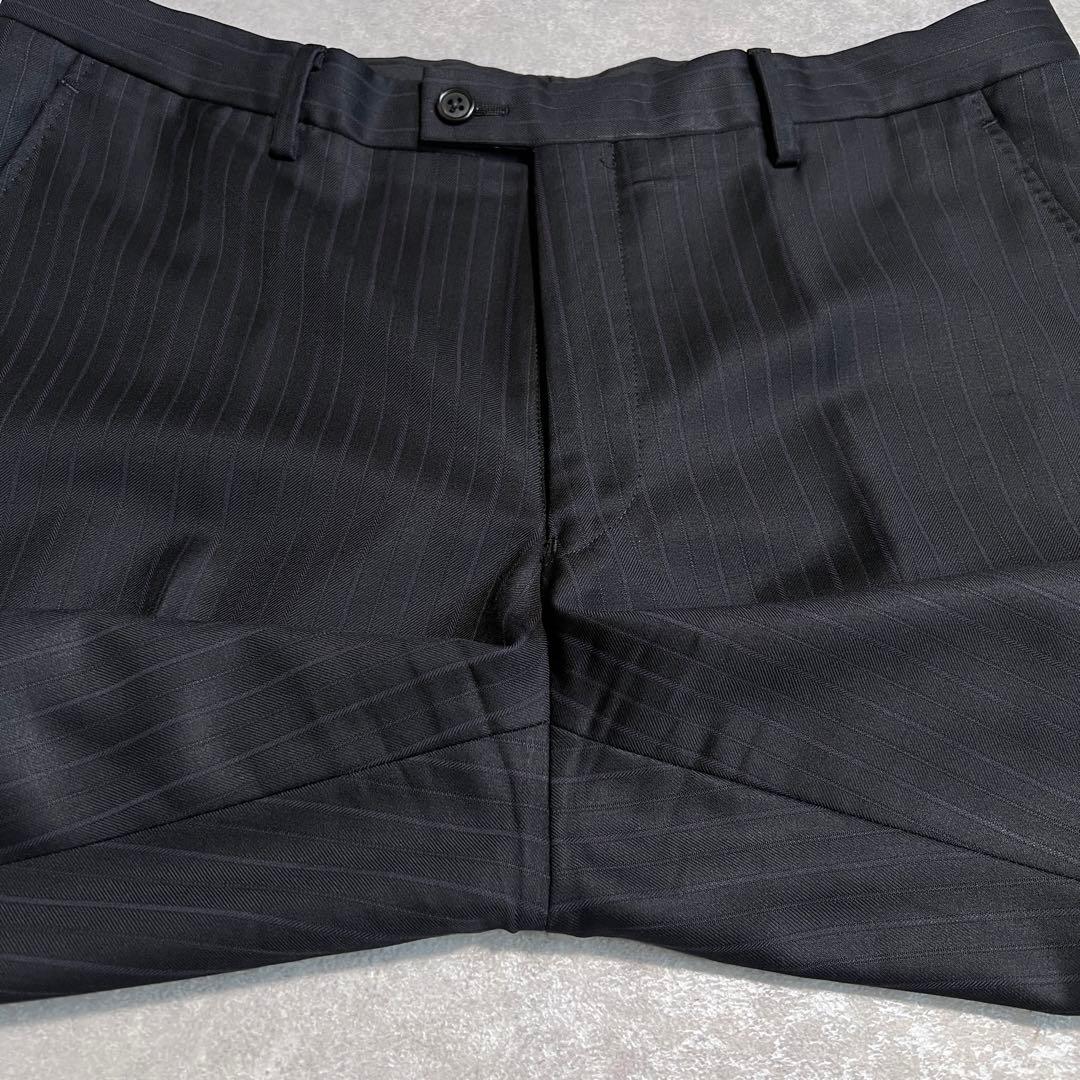 【美品】ポールスミス×ゼニア スーツセットアップ ネイビー ストライプ L2