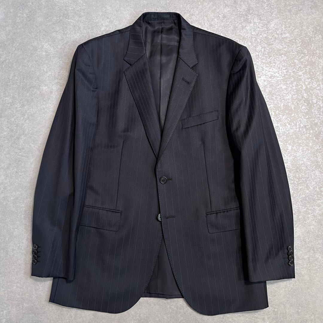 【美品】ポールスミス×ゼニア スーツセットアップ ネイビー ストライプ L2