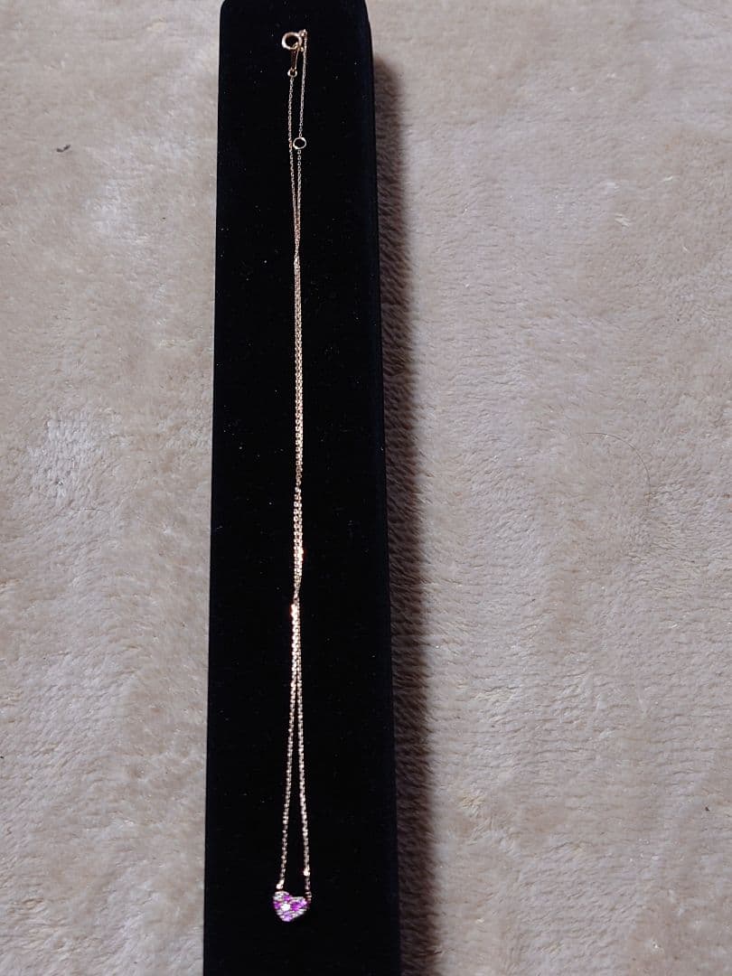 K18 ピンクゴールドネックチェーン 天然ダイヤモンド ルビー
