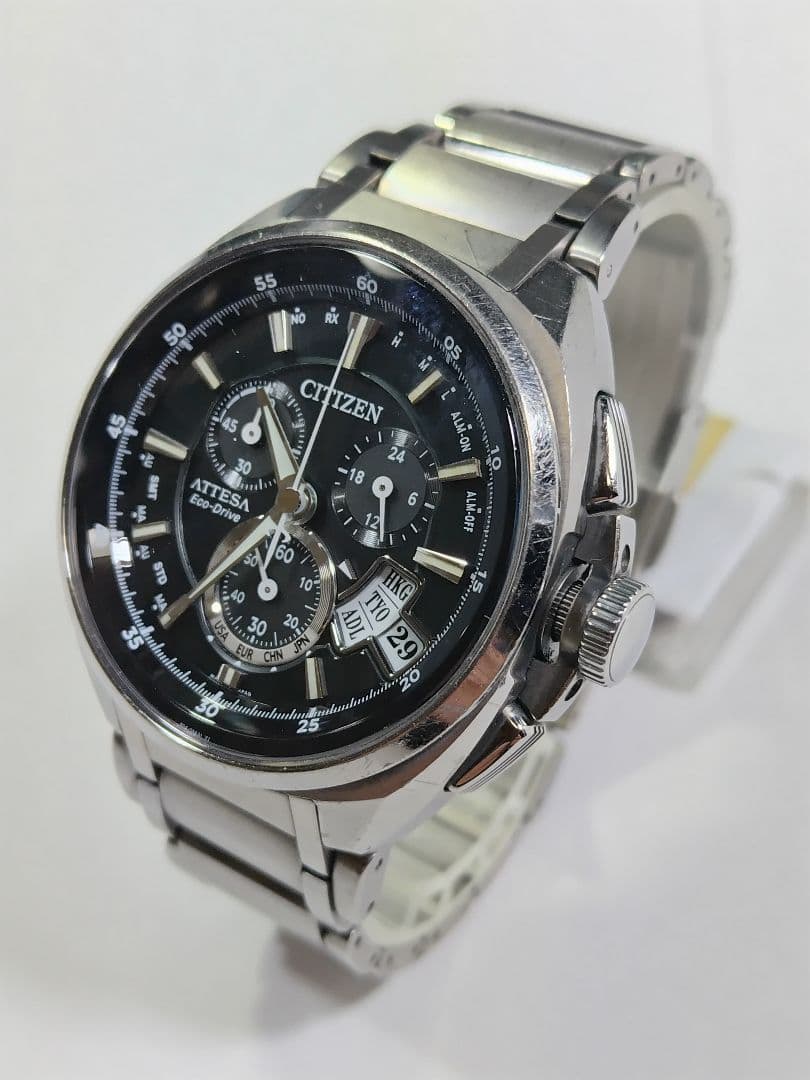 シチズン　エコドライブ　 アテッサ　ジェットセッター クロノグラフ 軽量チタン製