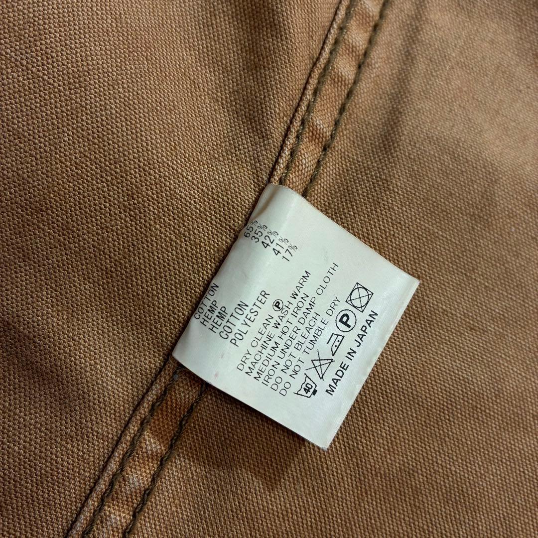 Go hemp ショールカラー カバーオール M 茶色 コーデュロイ ブラウン