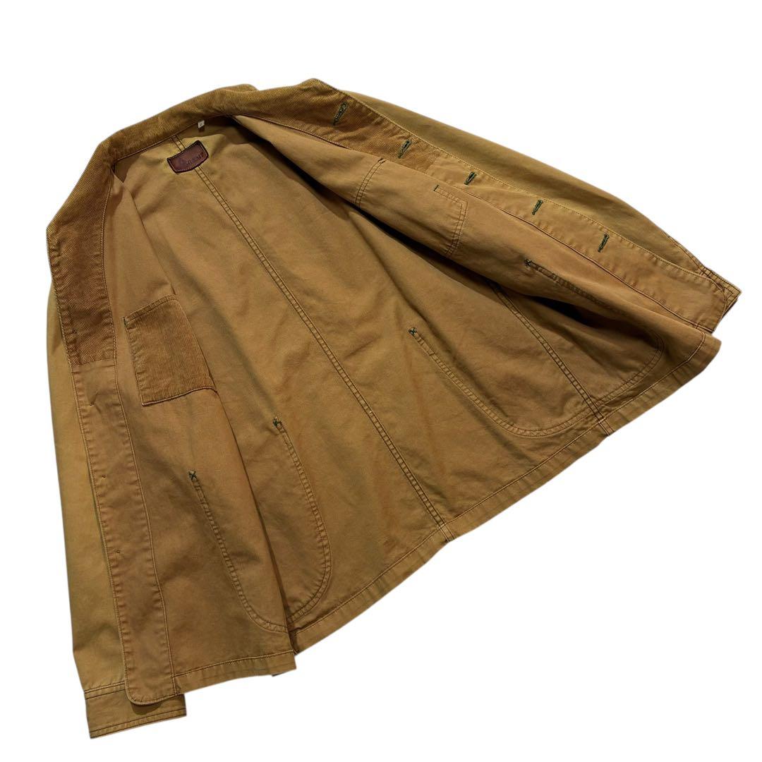 Go hemp ショールカラー カバーオール M 茶色 コーデュロイ ブラウン