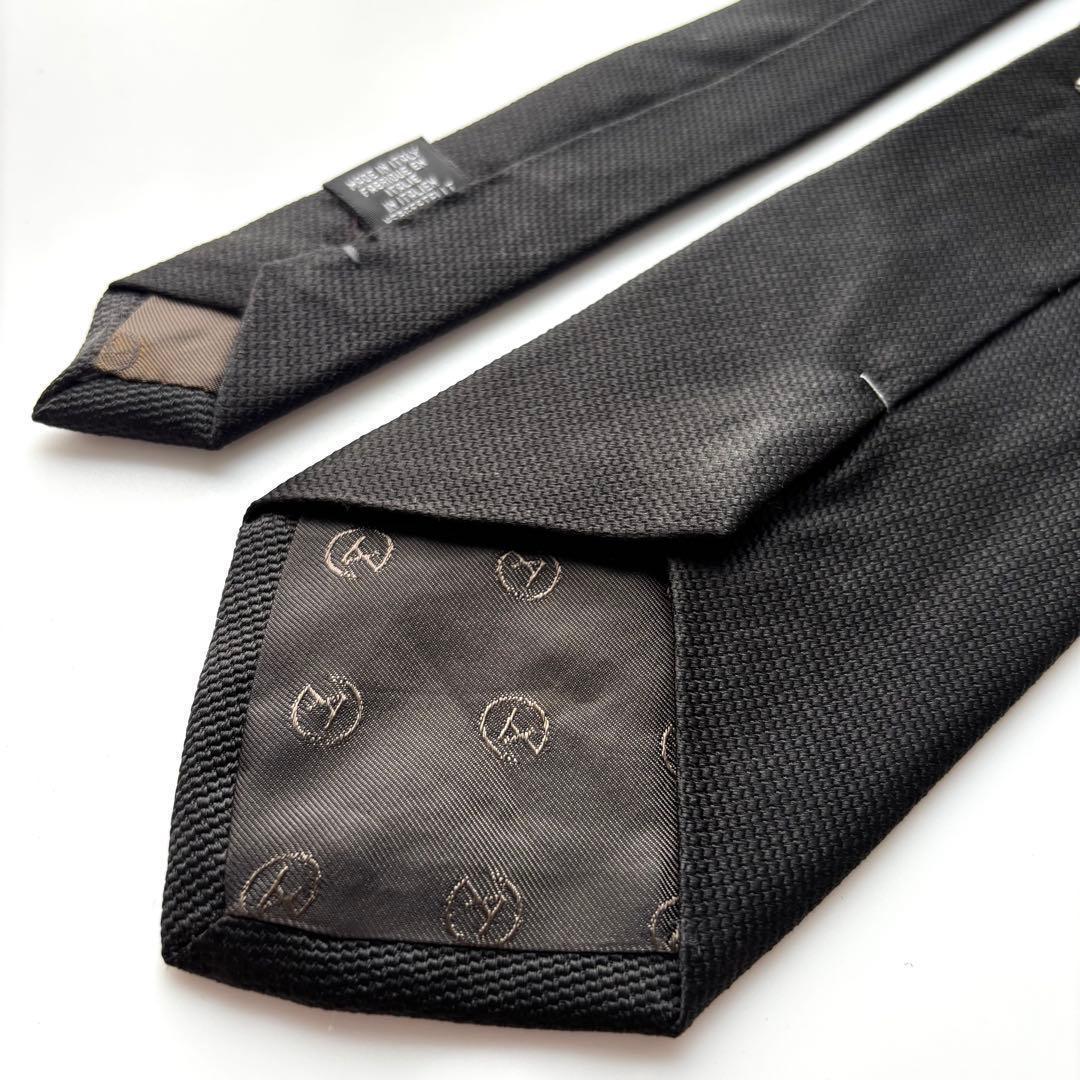 ꧁美品꧂ ジョルジオアルマーニ ネクタイ 無地 ソリッドタイ ブラック 光沢