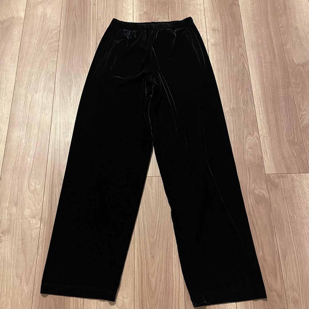 Giorgio Armani 黒ラベル　ブラック ベルベット スラックス