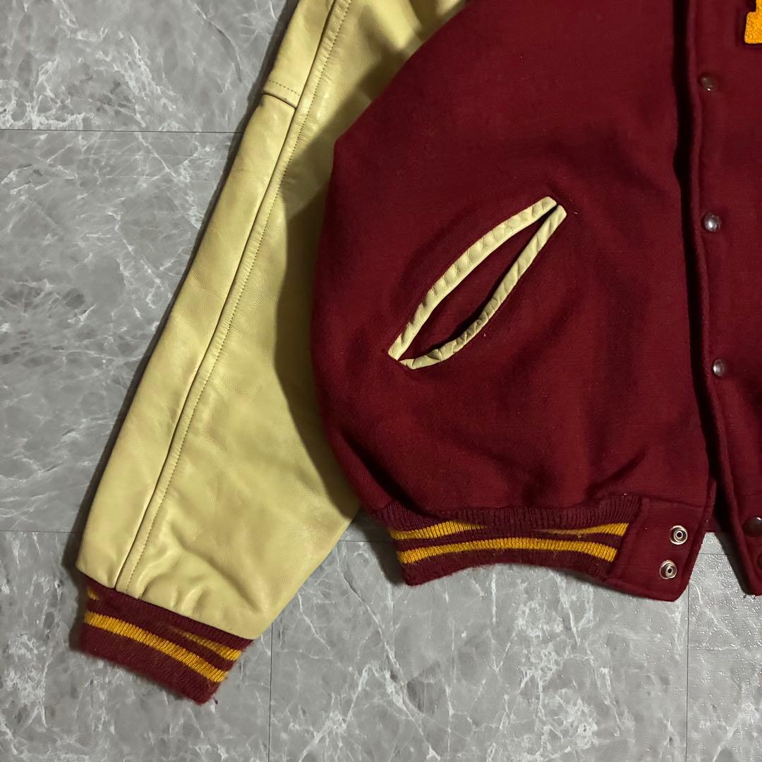 80s Matt's Jackets FSU カレッジ刺繍 スタジャン レザー袖