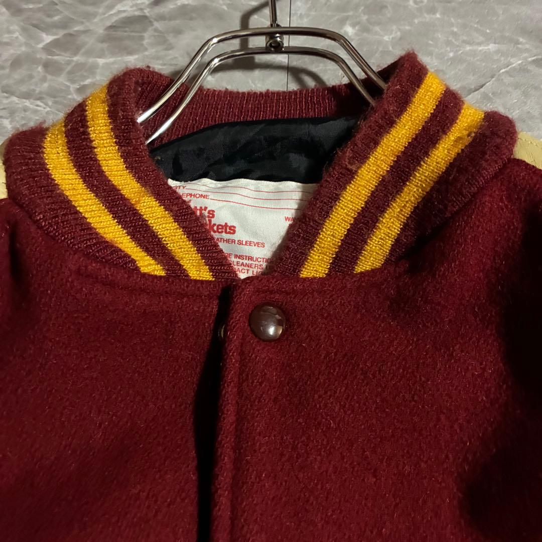 80s Matt's Jackets FSU カレッジ刺繍 スタジャン レザー袖