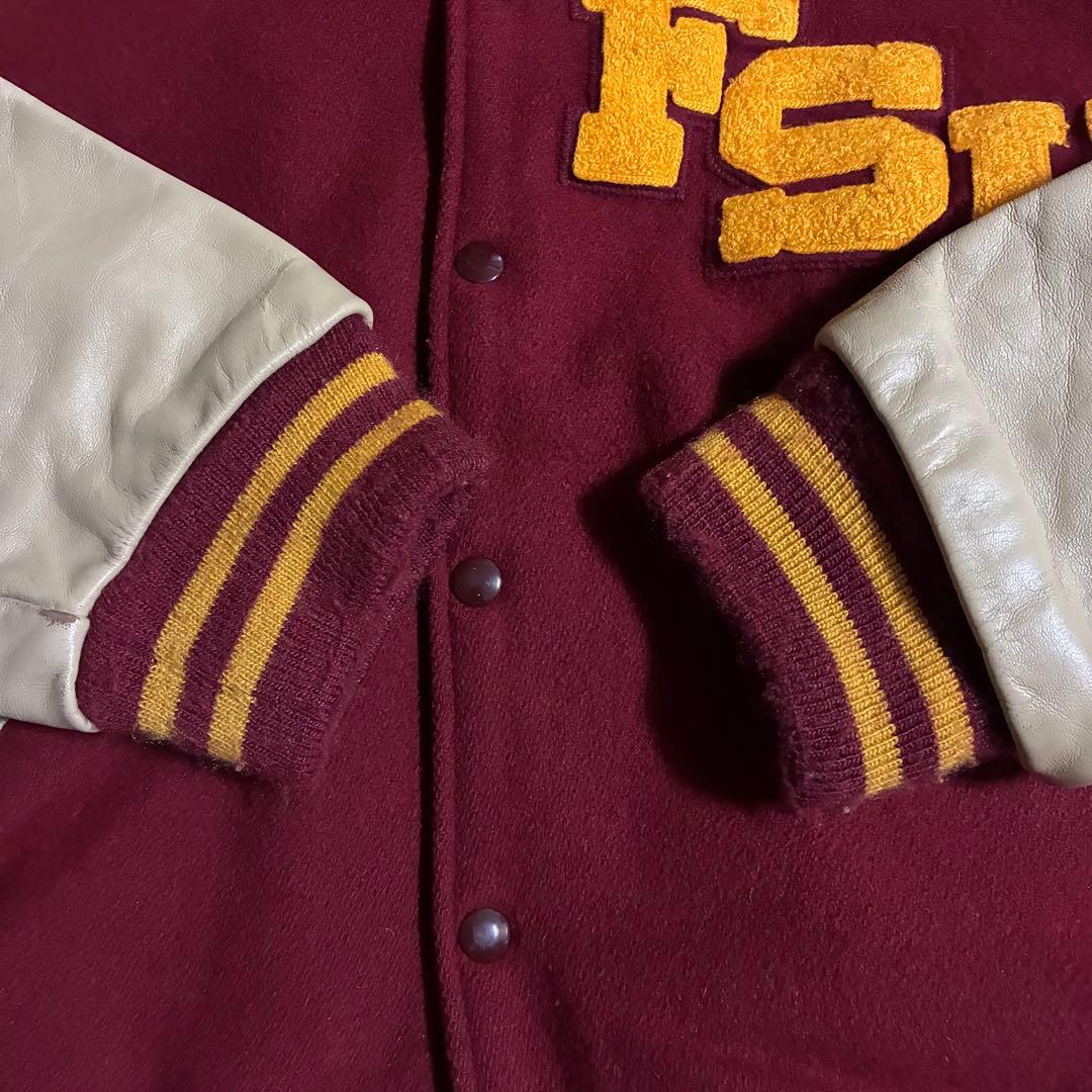 80s Matt's Jackets FSU カレッジ刺繍 スタジャン レザー袖