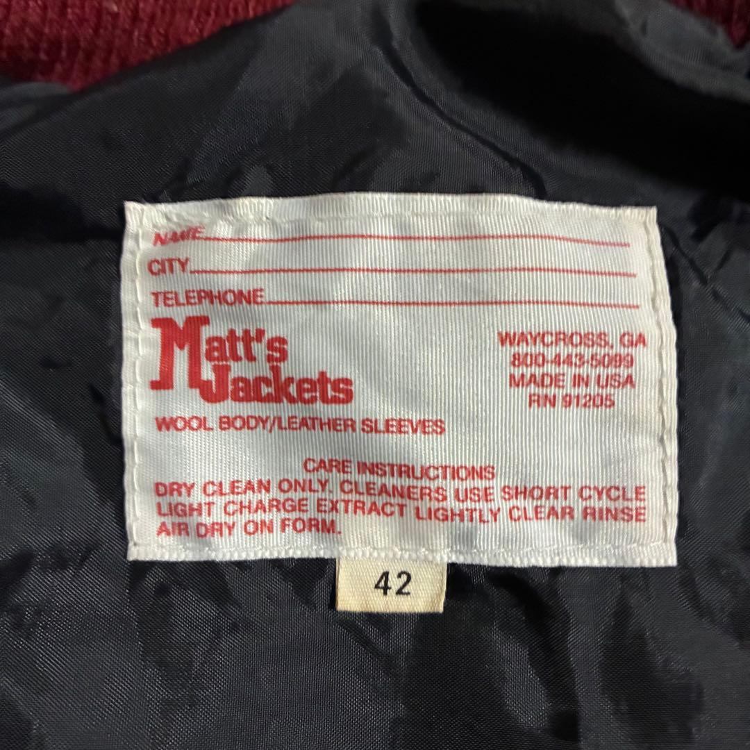 80s Matt's Jackets FSU カレッジ刺繍 スタジャン レザー袖
