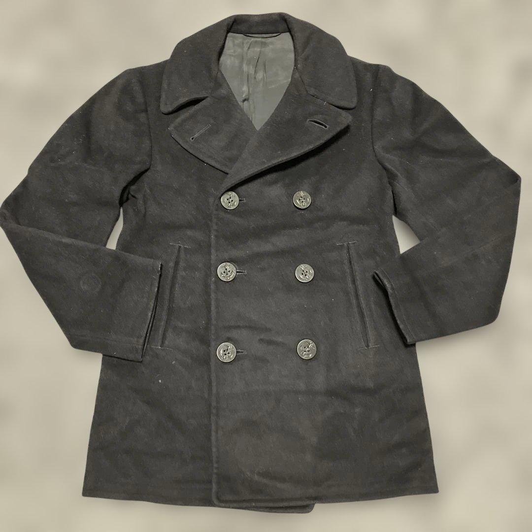 70年代 ウールピーコート USネイビー 米海軍 メンズS