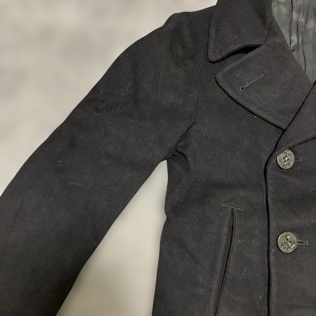 70年代 ウールピーコート USネイビー 米海軍 メンズS