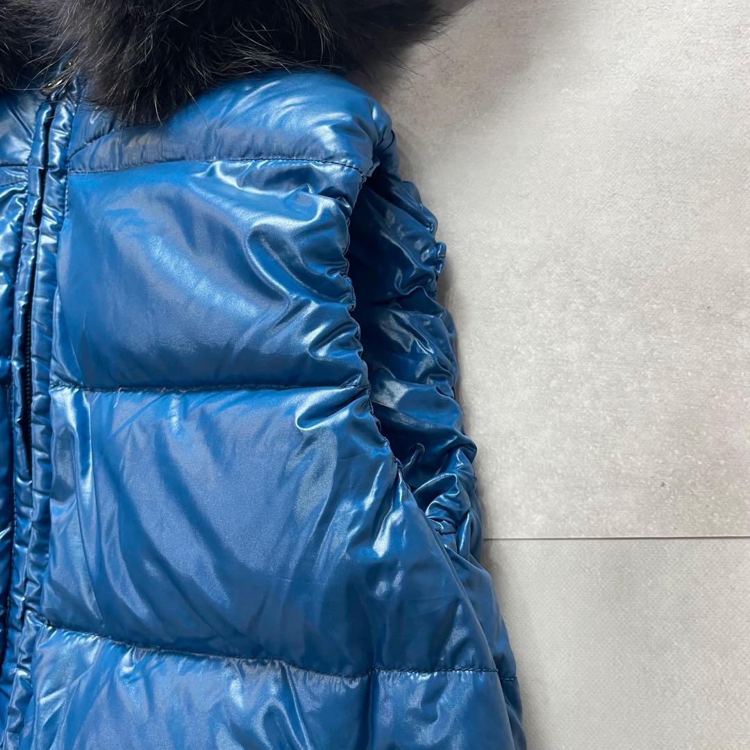 美シルエット✨デュベティカ ダウンベスト GOCCIA 青 ブルー 黒 38 M