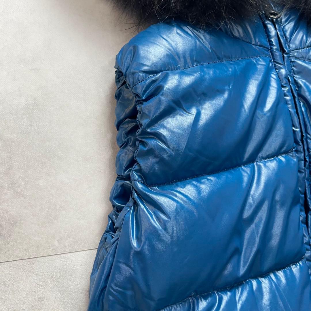 美シルエット✨デュベティカ ダウンベスト GOCCIA 青 ブルー 黒 38 M