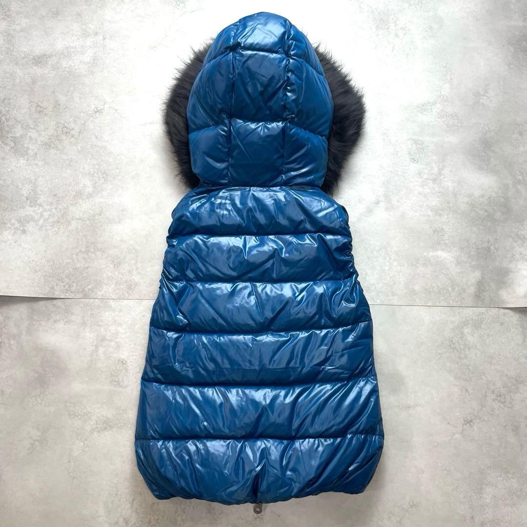 美シルエット✨デュベティカ ダウンベスト GOCCIA 青 ブルー 黒 38 M