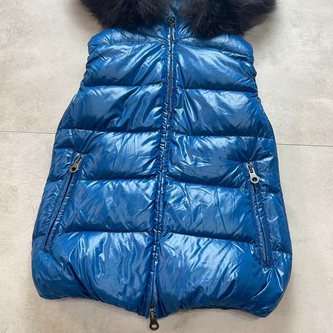 美シルエット✨デュベティカ ダウンベスト GOCCIA 青 ブルー 黒 38 M