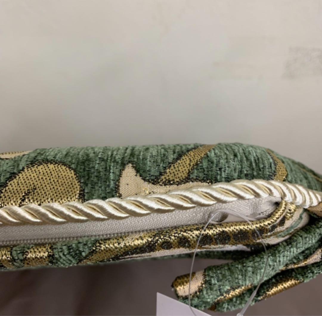 さくら様10/1入荷シェニールダイニングシートクッショングリーン 6枚セット