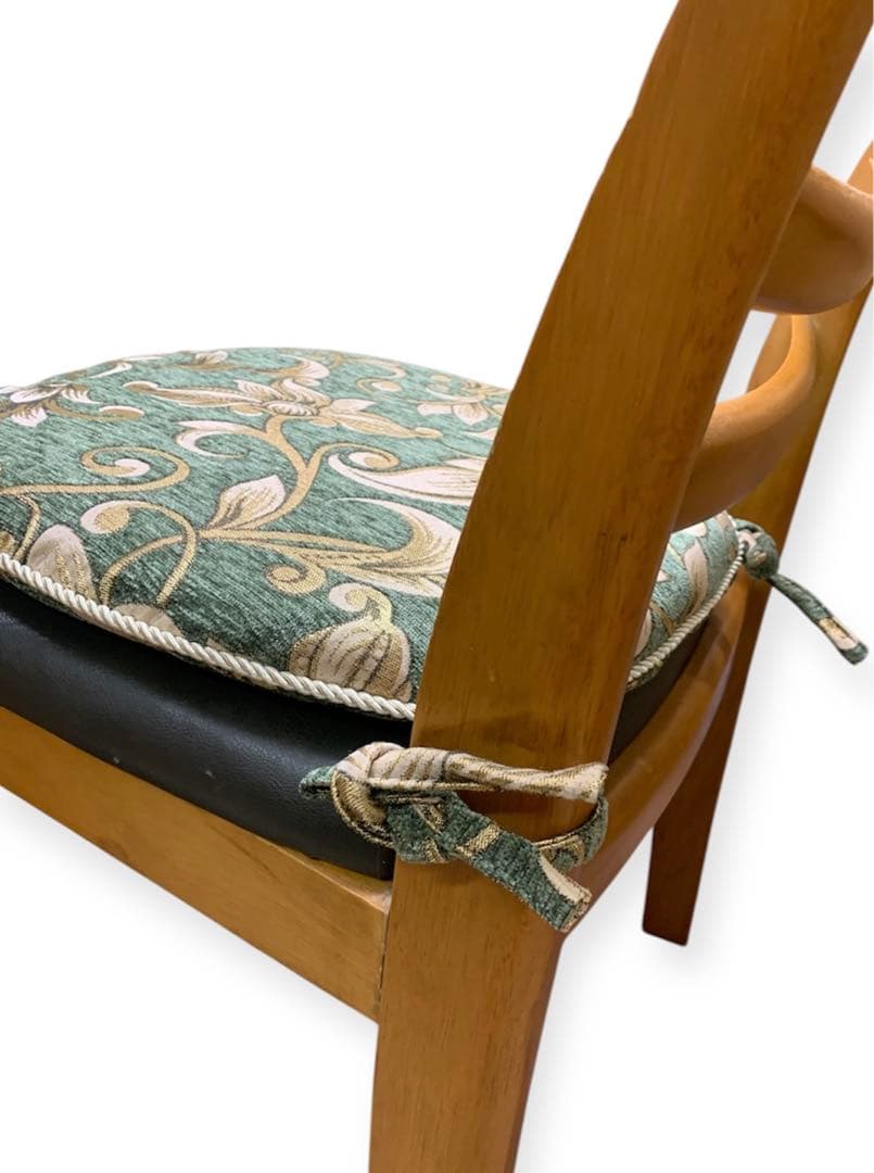 さくら様10/1入荷シェニールダイニングシートクッショングリーン 6枚セット