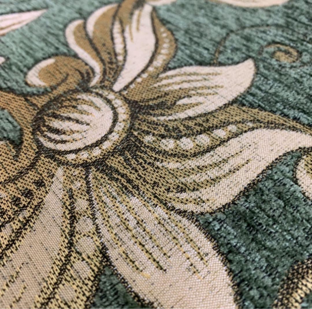 さくら様10/1入荷シェニールダイニングシートクッショングリーン 6枚セット