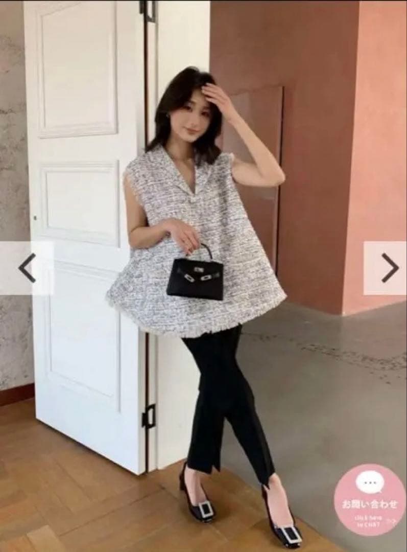 トップス BIRTHDAY BASH TWEED A LINE COLLAR TOPS