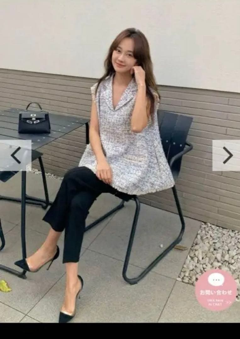 トップス BIRTHDAY BASH TWEED A LINE COLLAR TOPS