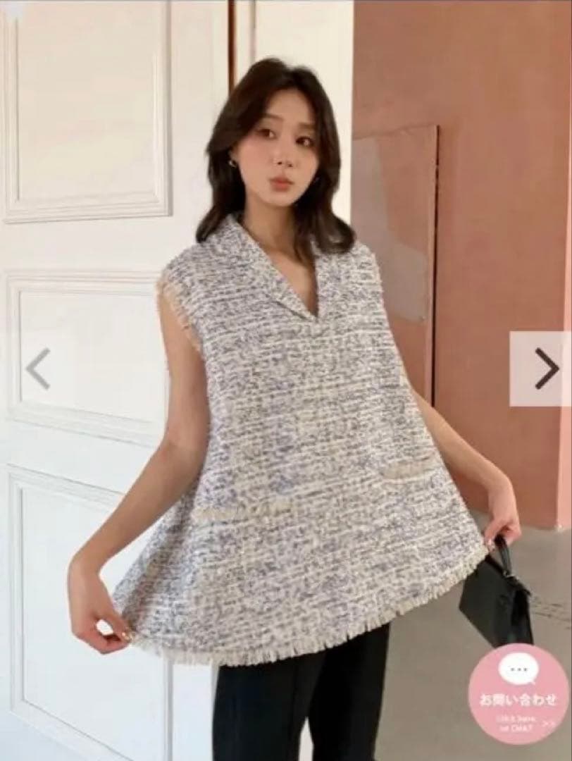 トップス BIRTHDAY BASH TWEED A LINE COLLAR TOPS