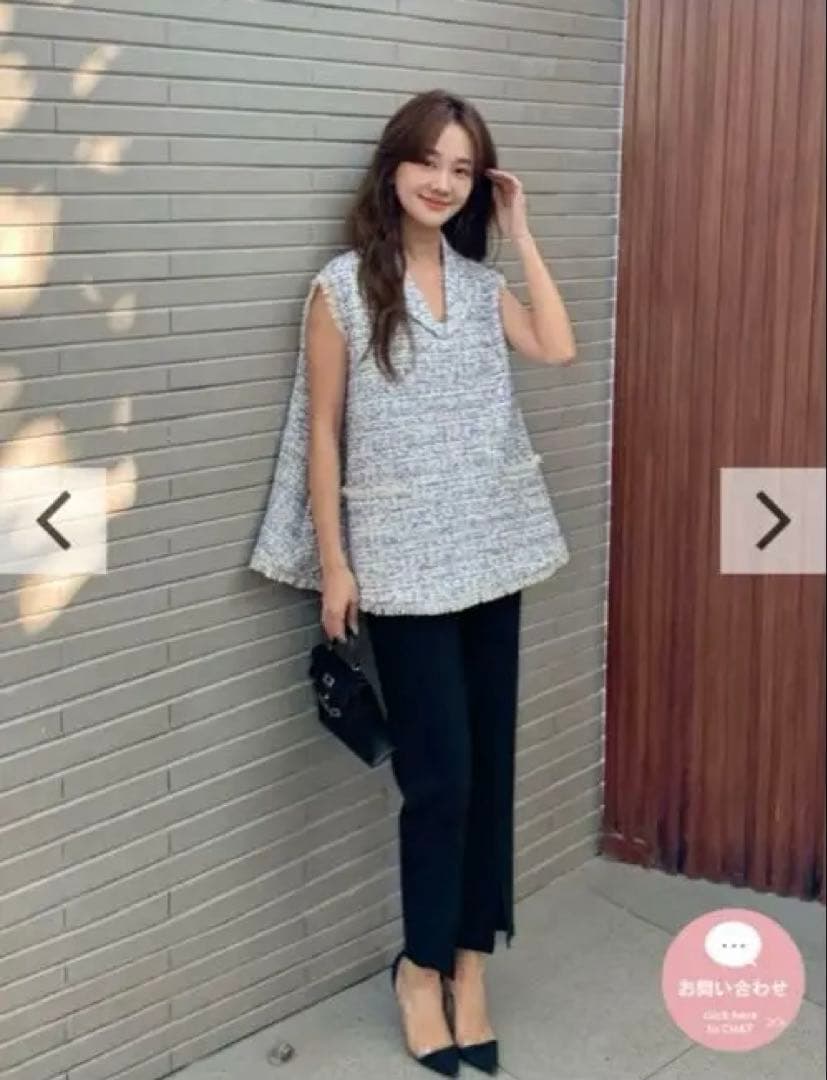 トップス BIRTHDAY BASH TWEED A LINE COLLAR TOPS