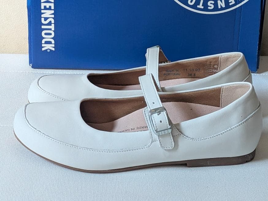 新品BIRKENSTOCKリズモアホワイト、赤 レザーシューズ 2足