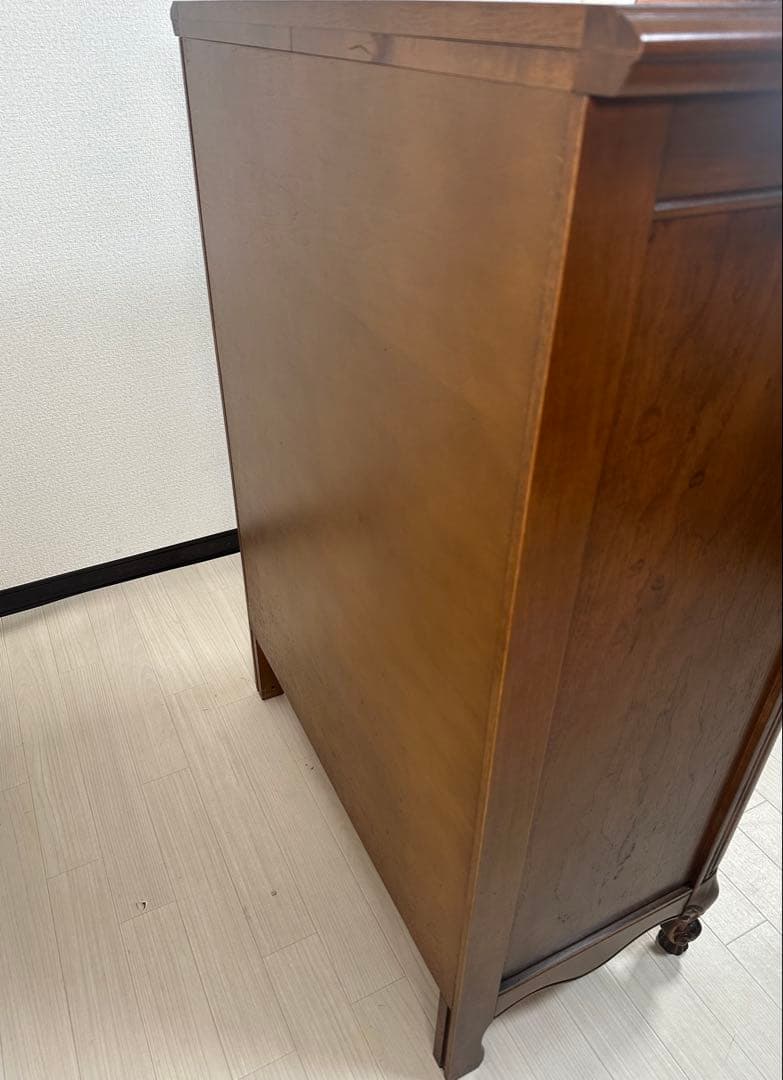 【展示品】英国 アンティーク調 チェスト 5段レリーフ ヨーロッパ ※i4※