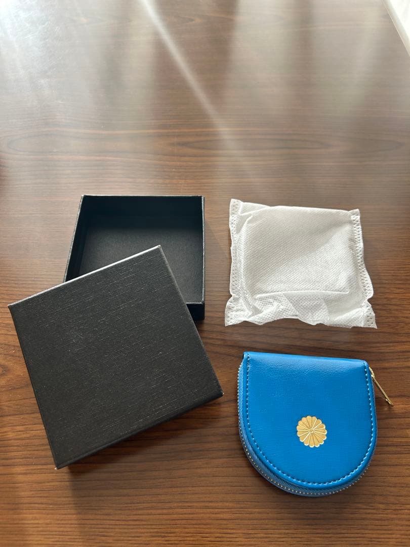 【皇居限定】馬蹄型小銭入　ケース　青色　財布