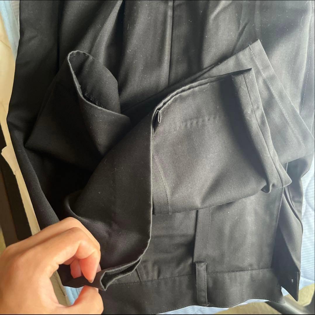 C2H4 ブラック Tortuosily Shaped ワイドパンツ