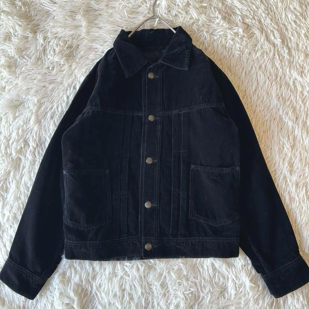 現行モデル　45R ベロア生地　908オール カバーオールジャケットGジャン　黒