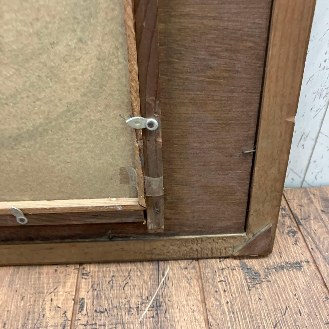 北欧レトロ 白鳥と湖 刺繍画 風景画 絵画 額縁 額装 アート 美術 芸術 飾り