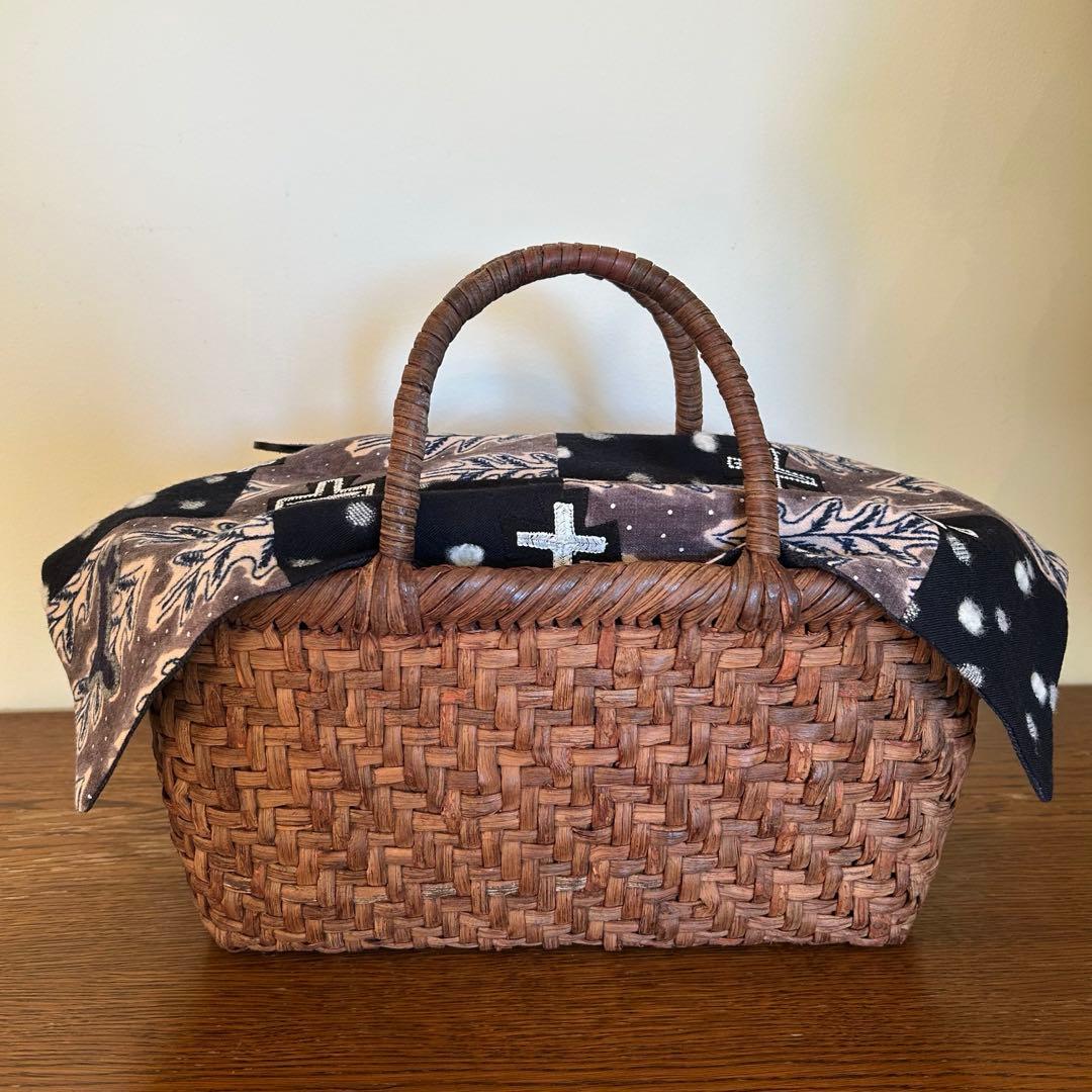 雪のある風景を楽しむバスケットカバー＊ミナペルホネンハギレ＊フリーカバー