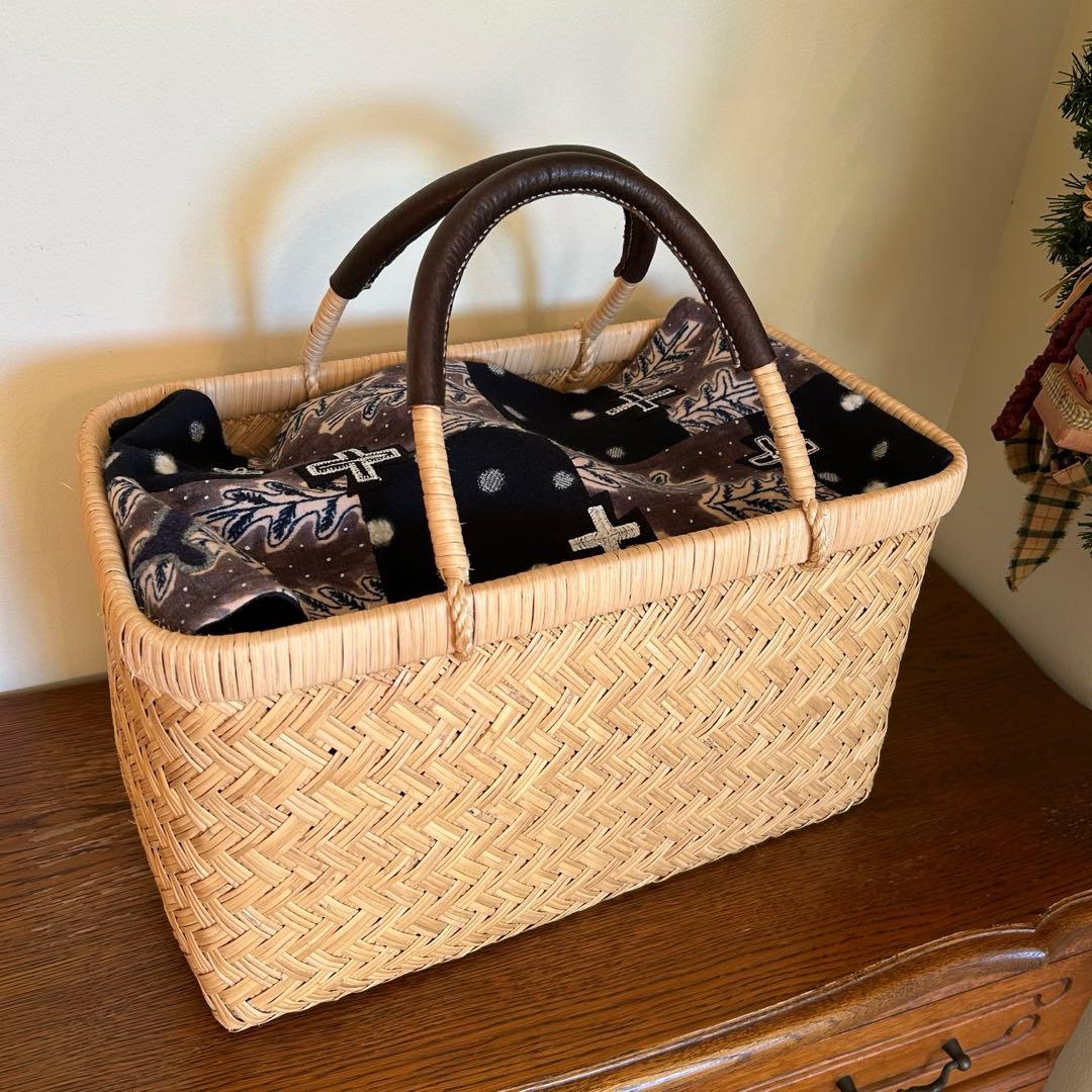 雪のある風景を楽しむバスケットカバー＊ミナペルホネンハギレ＊フリーカバー