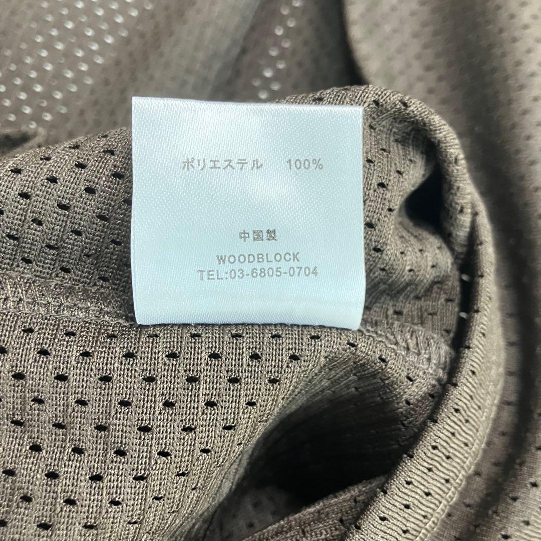 WOODBLOCK フットボール 長袖シャツ メッシュ素材 茶色 XL
