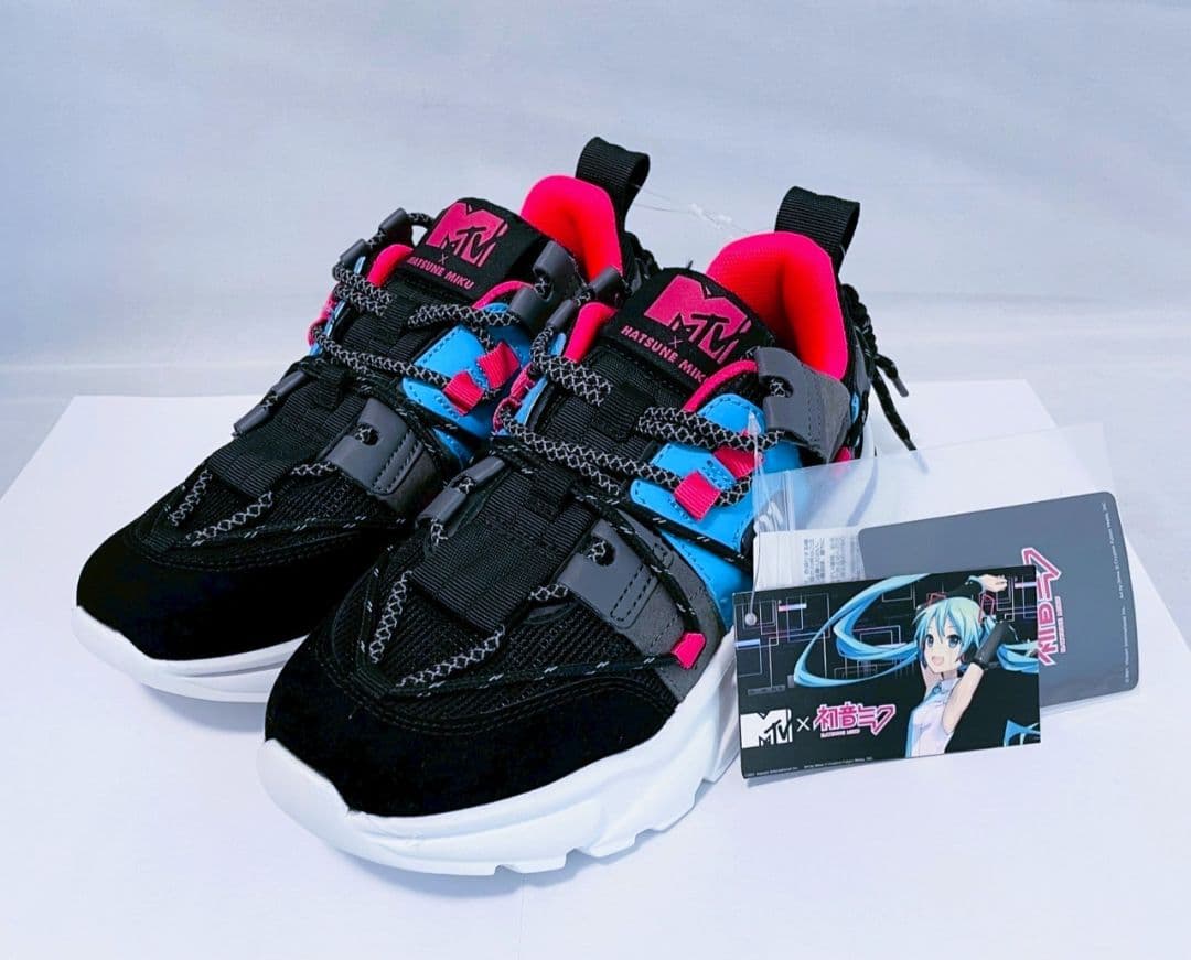 【限定 新品】MTV×初音ミクコラボ スニーカー 第2弾 ブラック 23.0cm