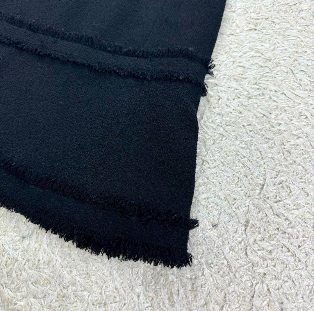 CHANEL 07A ツイードスカート ココマーク フリンジ ブラック