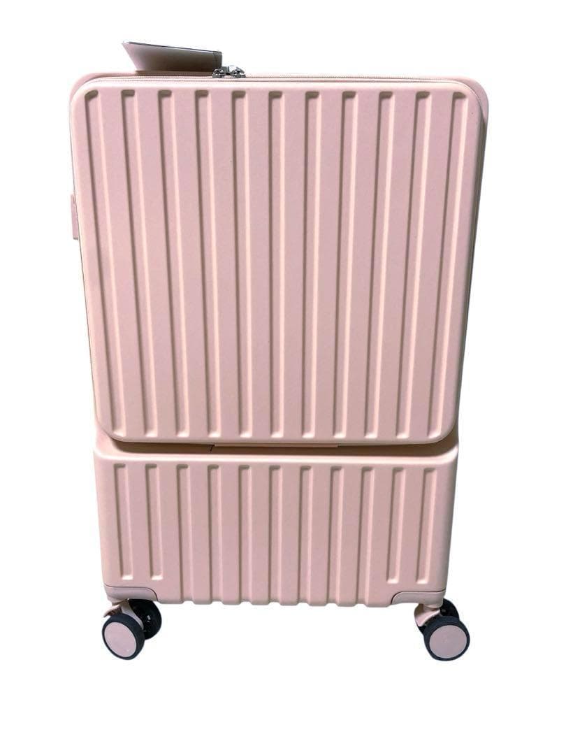 【新品・タグ付き】スーツケース Mサイズ　キャリーケース　USBポート　ピンク