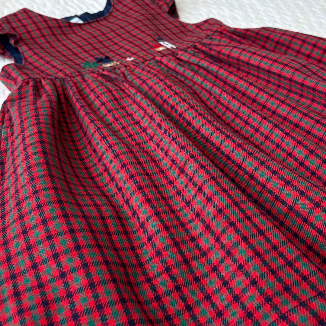 現行品　ファミリア　チェック　ワンピース 100