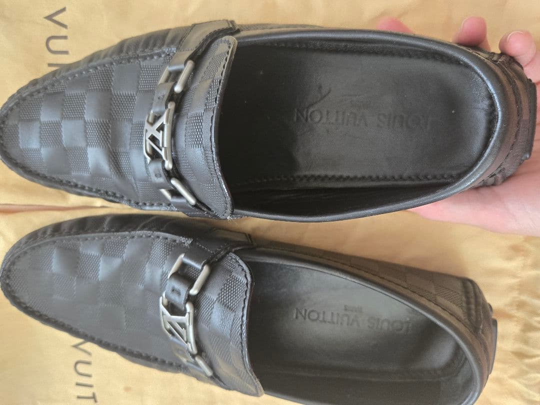 LOUIS VUITTON ダミエパターン ホッケンハイム ローファー