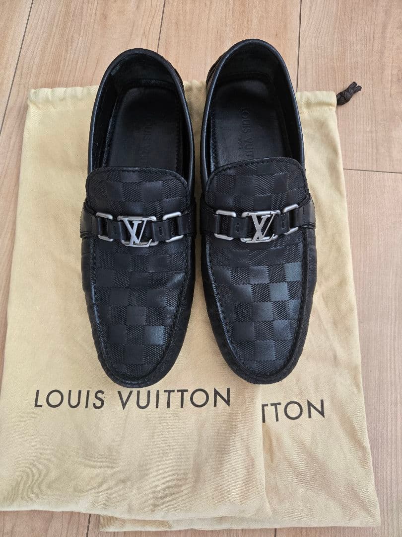 LOUIS VUITTON ダミエパターン ホッケンハイム ローファー