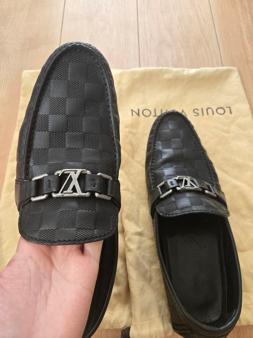 LOUIS VUITTON ダミエパターン ホッケンハイム ローファー