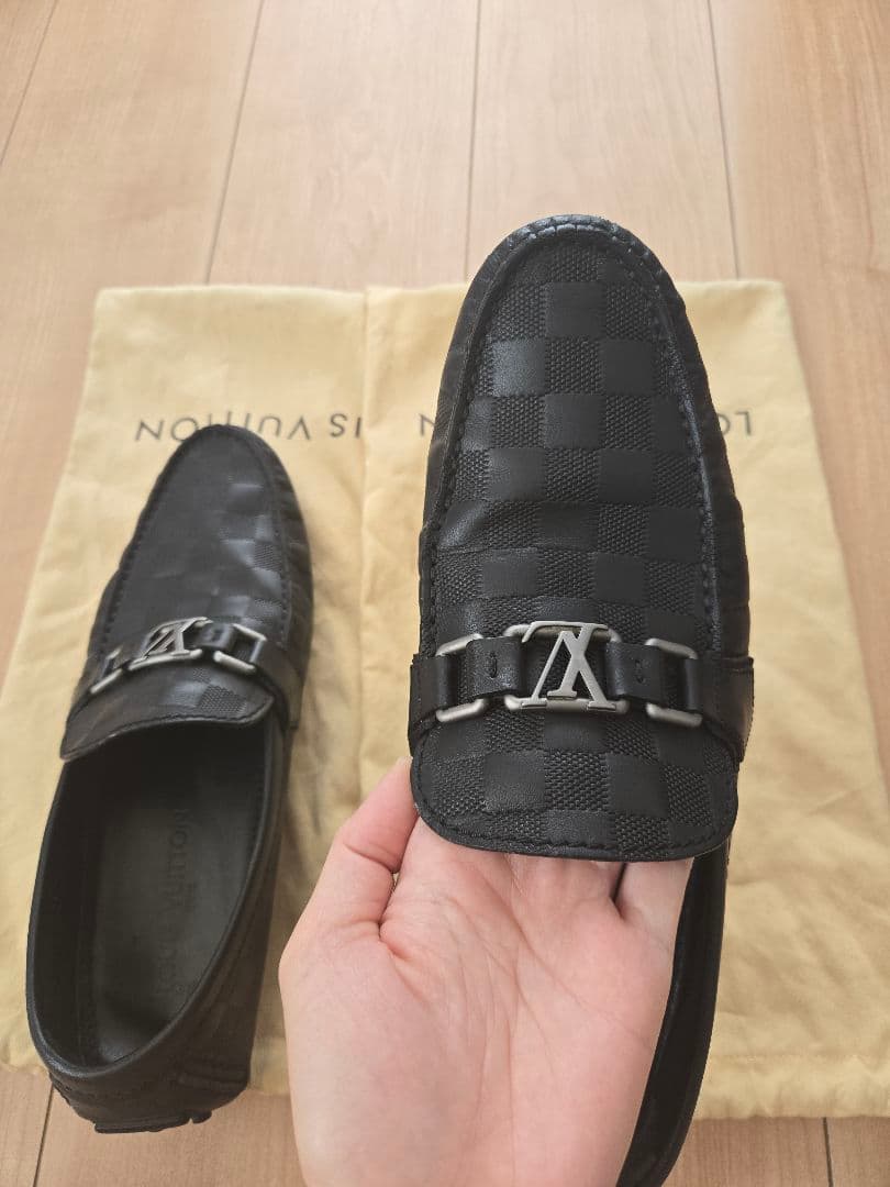 LOUIS VUITTON ダミエパターン ホッケンハイム ローファー