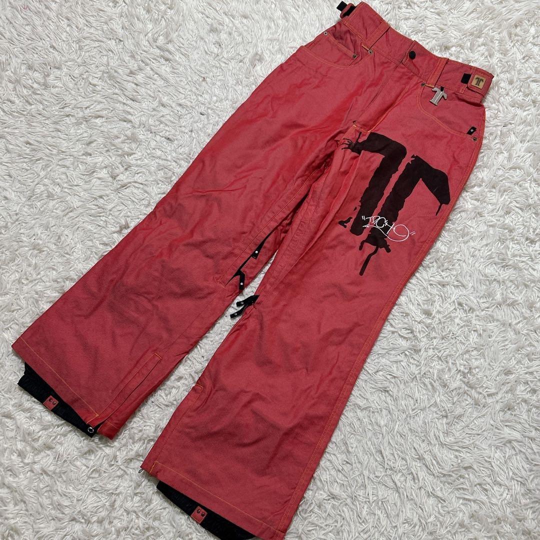 【2479】✨希少✨ TECHNINE テックナイン スノーボードパンツ　赤系