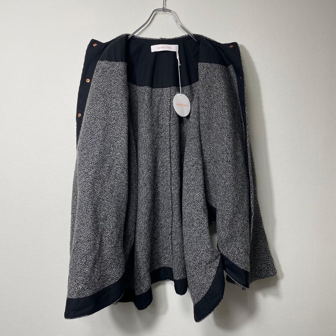 【新品タグ付き】SeeByChloe ニットポンチョコート ウール グレー