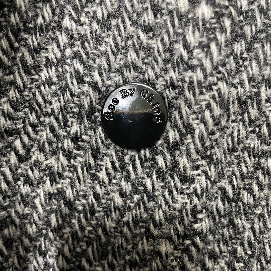 【新品タグ付き】SeeByChloe ニットポンチョコート ウール グレー