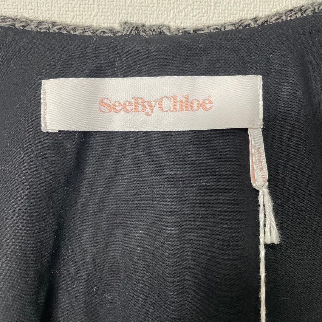 【新品タグ付き】SeeByChloe ニットポンチョコート ウール グレー